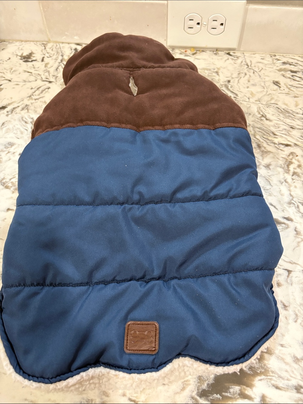 Dog Blue & Brown Puffer Jacket